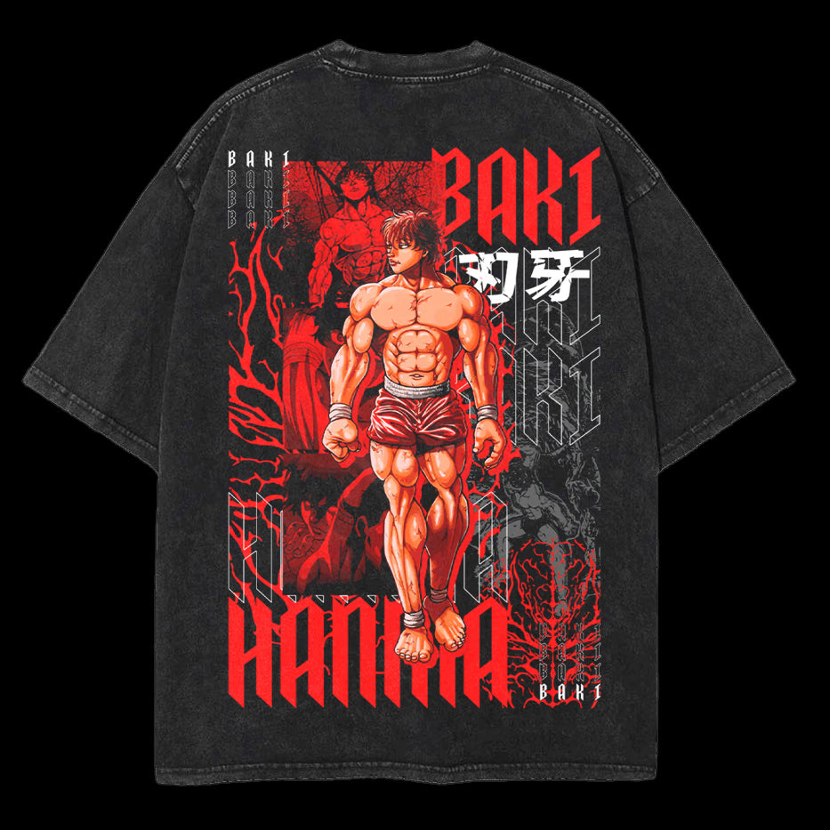 SON OF THE OGRE "BAKI HANMA" Wash Tshirt [MMU] - Image 2